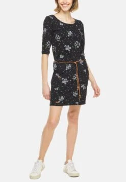 Ragwear TANYA FLOWERS - Etuikleid - Schwarz