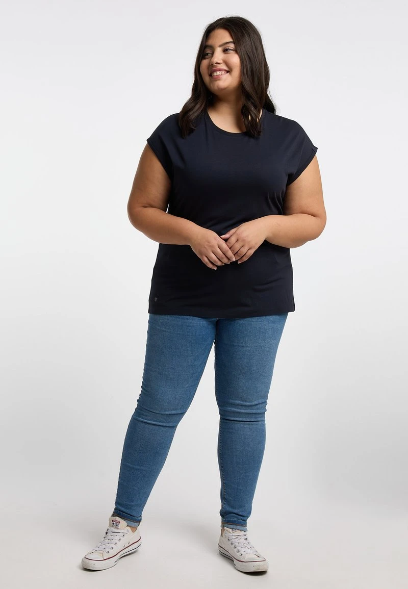 DIONA PLUS - T-Shirt Basic - Navy 4 DIONA PLUS - T-Shirt Basic - Navy – Bild 2
