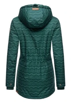 Ragwear ZUZKA - Wintermantel - Dark Green Zig Zag -Ragwear 99f5cf203db34e92b14404ecb71c2501