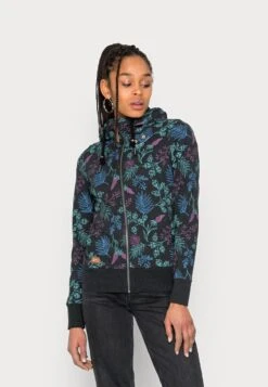 Ragwear PAYA FLOWERS - Sweatjacke - Black