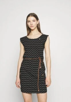 Ragwear TAG CHEVRON - Jerseykleid - Black